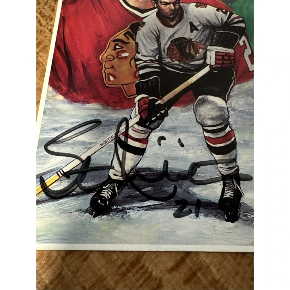 Stan Mikita Signed 1992 Hockey Hall Fame Legends Hockey Card Chicago Blackhawks